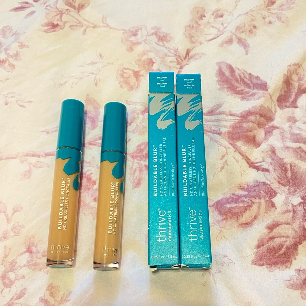 NIB Thrive causemetics buildable blur concealer medium cool x2